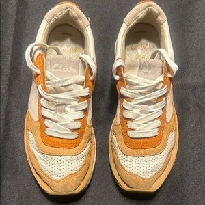 Clarks Tan and White Casual Sneakers